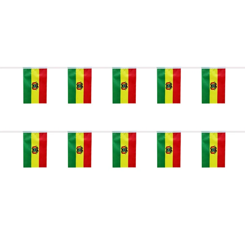 Pack 20 banderines wiphala Bolivia – 14x21 cm bordados