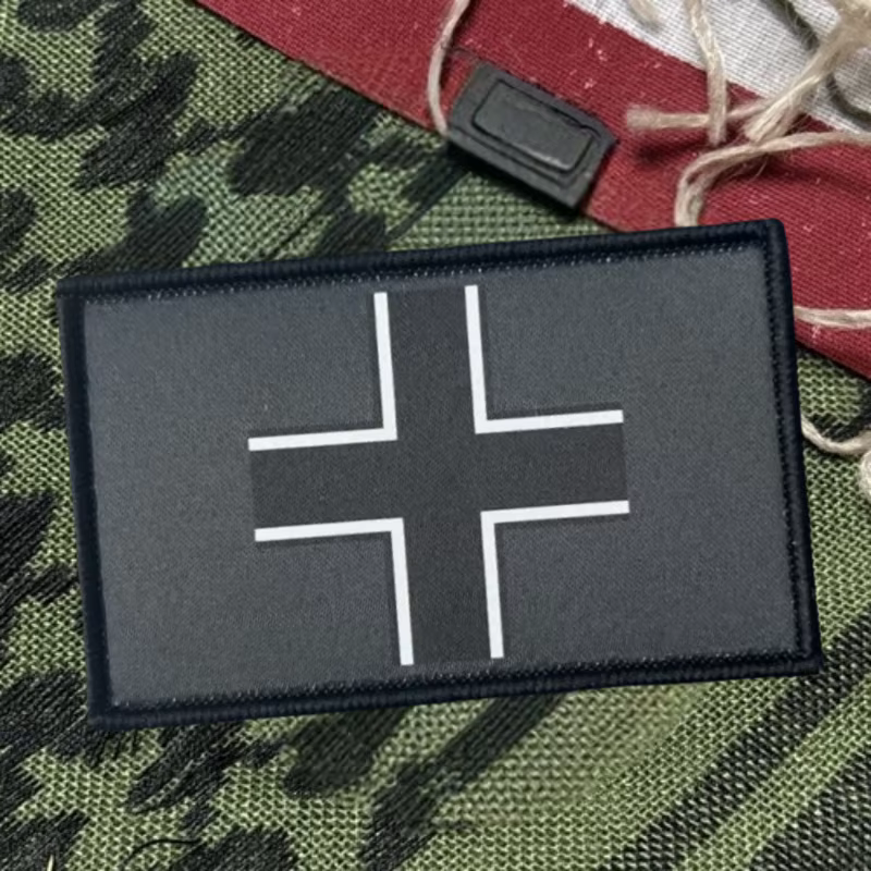 Parche táctico bandera cruzada con velcro gancho y bucle para chaleco - imagen 3