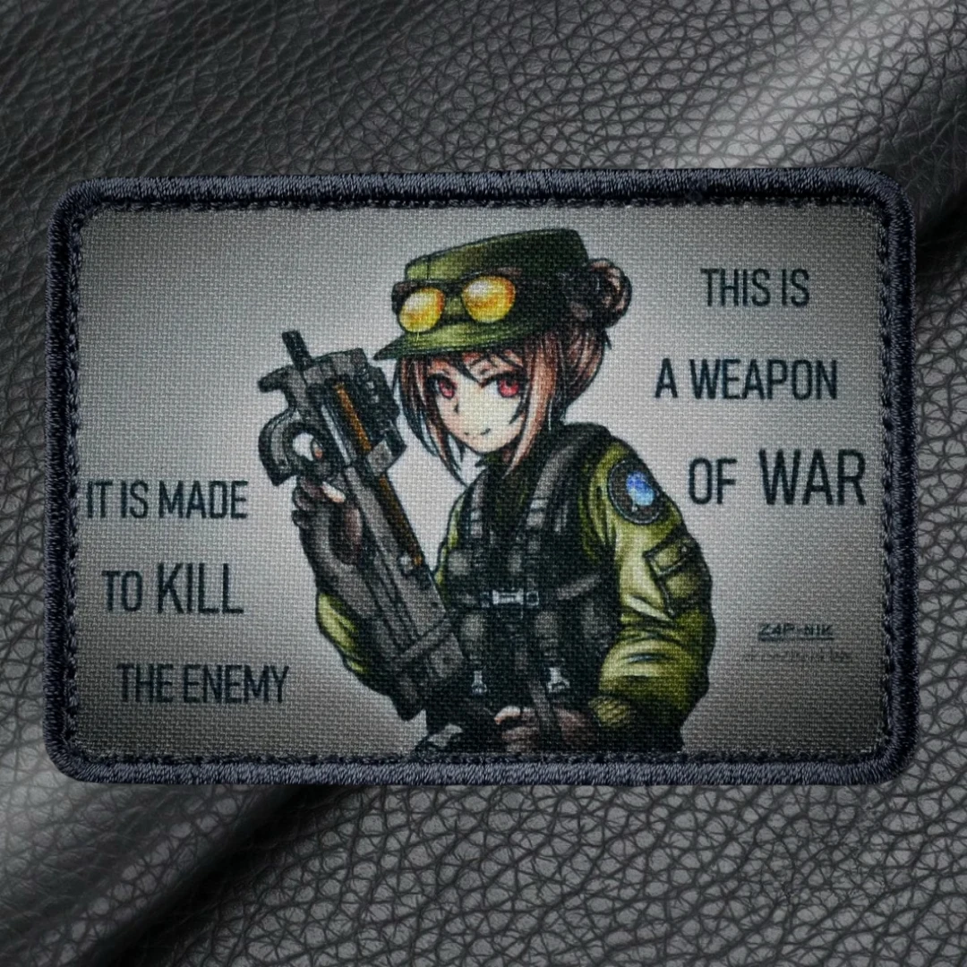 Girl Gun P90 parche táctico morale para ropa y mochila