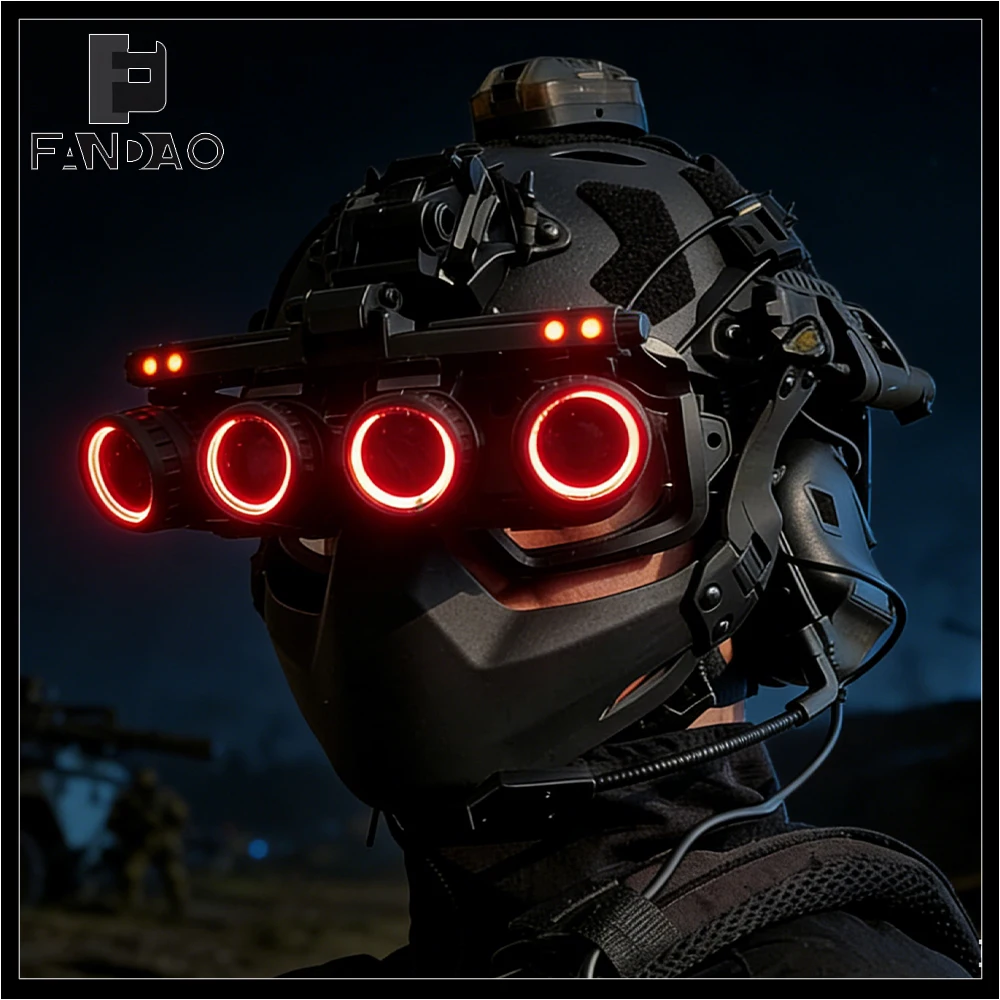 Casco táctico rápido con NVG simulado, auriculares y máscara paintball - imagen 2