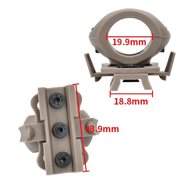 Soporte ajustable en negro y bronce para linterna táctica
