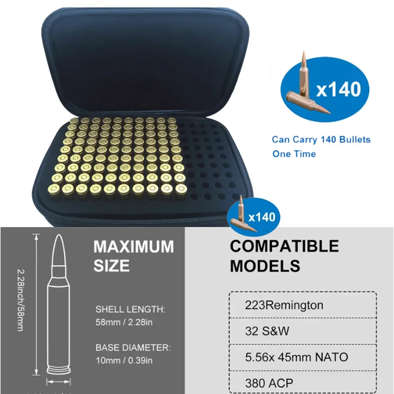 Comparativa de calibres compatibles con el estuche