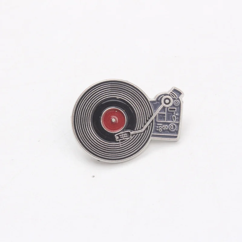 Pin esmaltado tocadiscos vinilo vintage – Broche retro para música