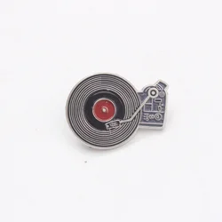Pin esmaltado tocadiscos vinilo vintage – Broche retro para música