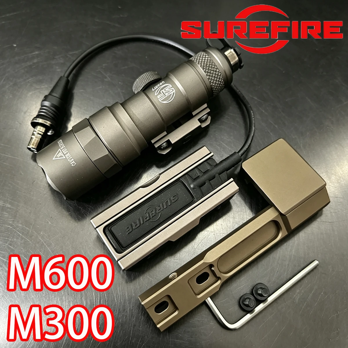 Linterna táctica SF M600/M300 para rifle, LED blanco y riel Picatinny - imagen 5
