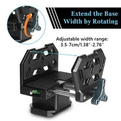 Adaptador Arca-Swiss para rifle con nivel de burbuja y base trípode