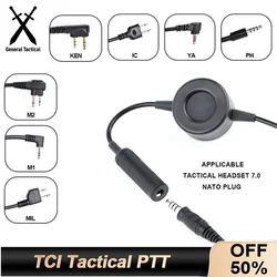 Auricular PTT táctico TCI para Kenwood ICOM Motorola Yaesu