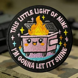 Dumpster Fire Parche táctico bordado con velcro gancho y bucle