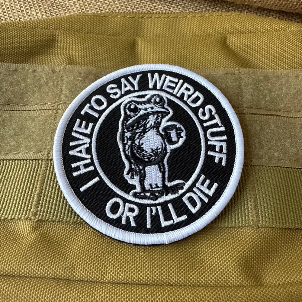 Parche táctico bordado rana humor – Insignia gancho y bucle para mochila y gorra