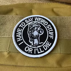 Parche táctico bordado rana humor – Insignia gancho y bucle para mochila y gorra