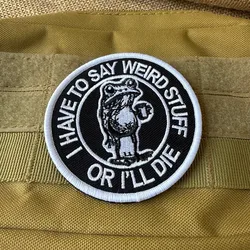 Parche táctico bordado rana humor – Insignia gancho y bucle para mochila y gorra