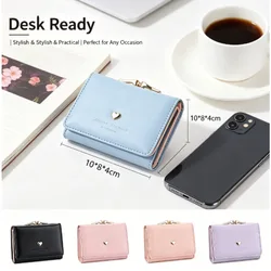 Cartera táctica corta mujer estilo coreano plegable con ranuras