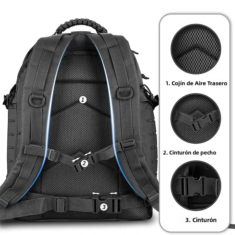 Mochila Táctica 3P Molle EDC Bolsa de Asalto para Camping y Caza - imagen 2