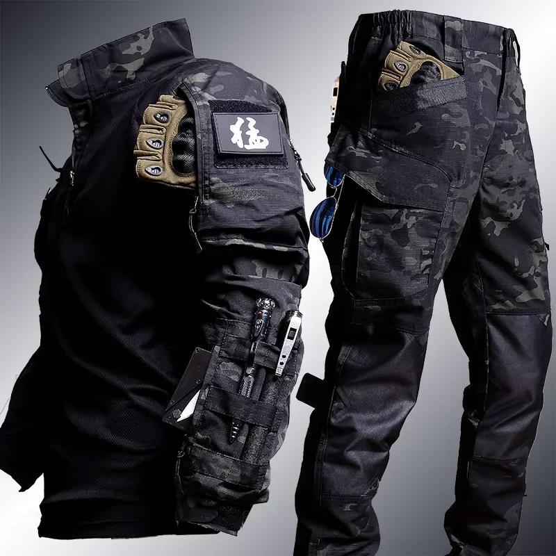 Uniforme militar camuflaje táctico: camisa combate y cargo