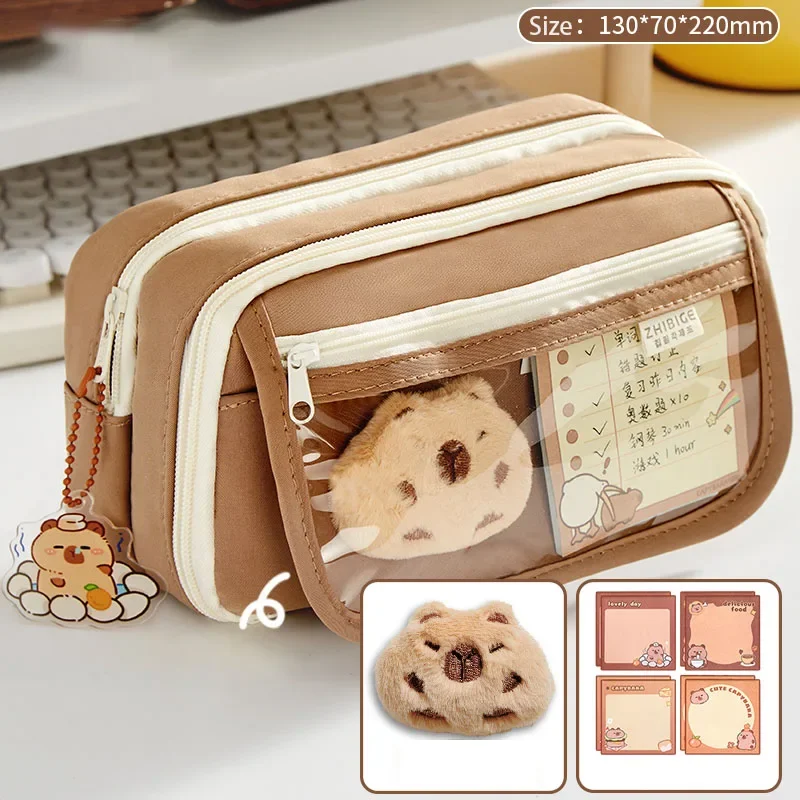 Estuche escolar gran capacidad capibara – bolsa para lápices