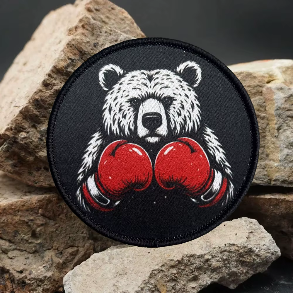 Parche táctico velcro gancho y bucle boxeo Bear Grizzly enojado - imagen 5
