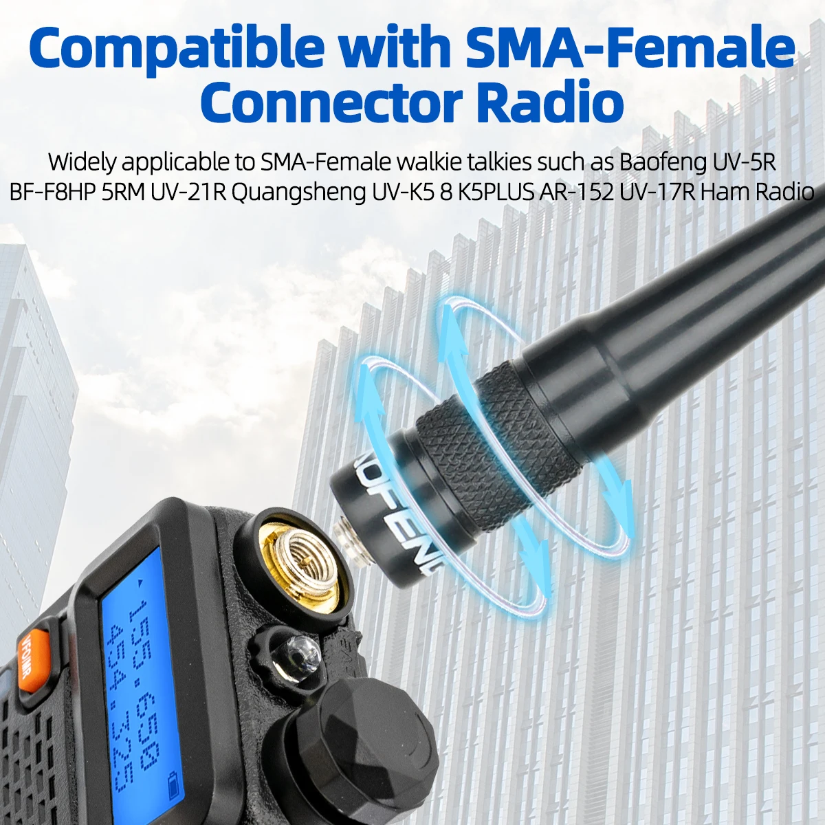 Antena Baofeng BF-771 PRO SMA doble banda compatible UV-5R - imagen 3