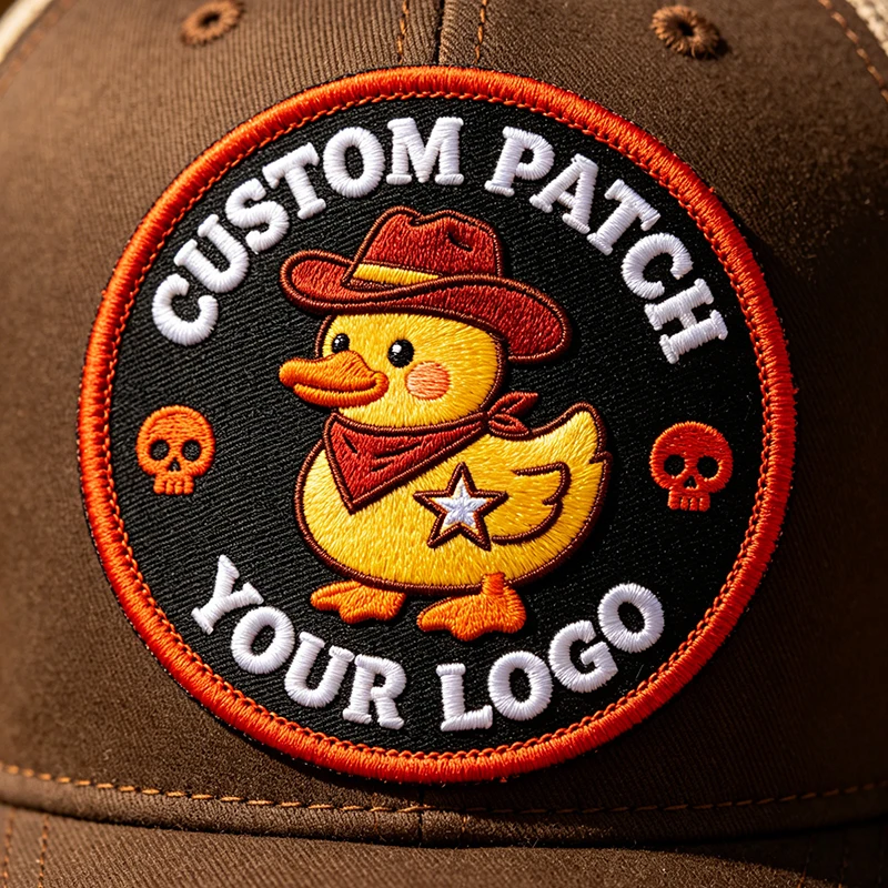 Parche bordado pato vaquero personalizado termoadhesivo con velcro - imagen 2