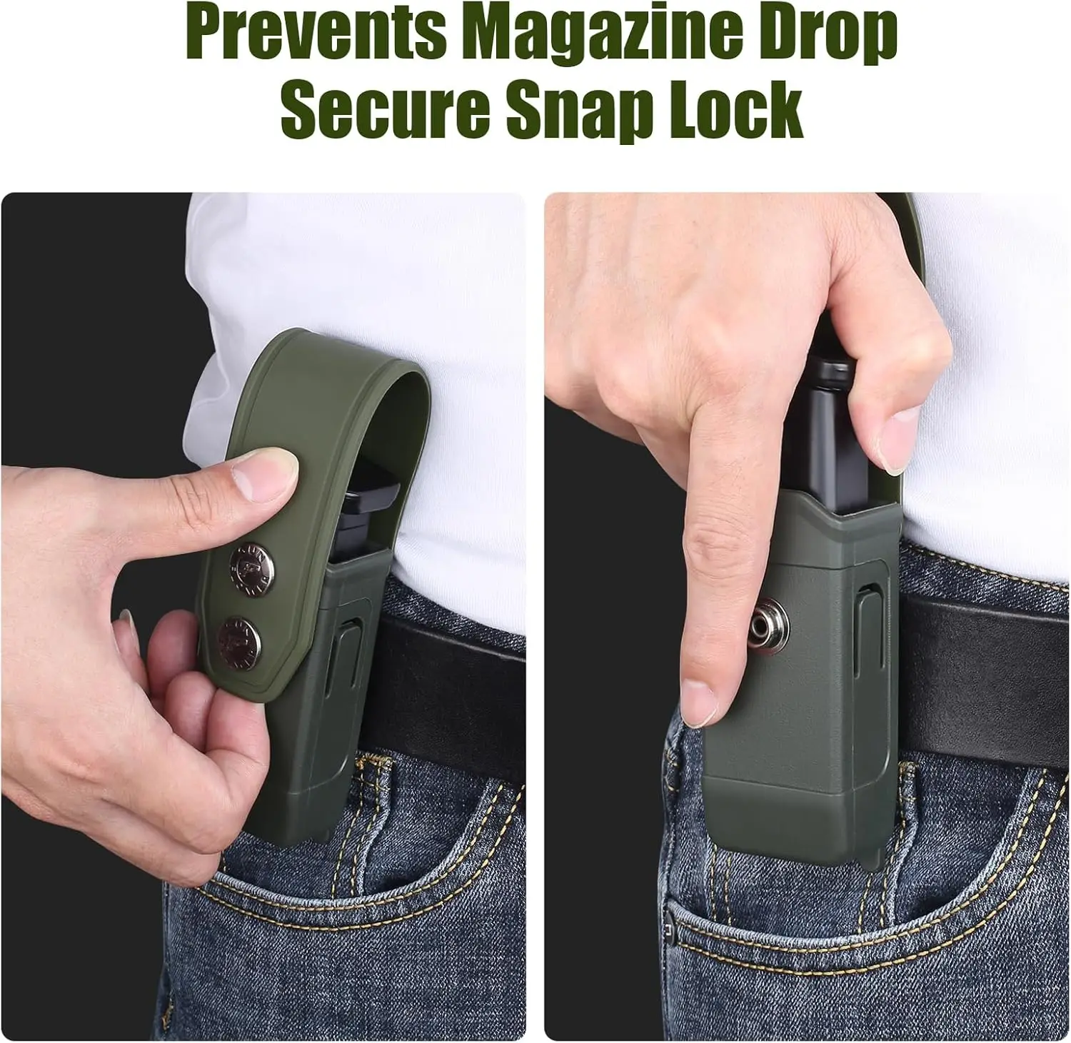 Portacargadores táctico doble para Glock 17/19 – retención magnética - imagen 2