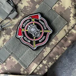 Parche táctico Bomberos y Rescate bordado con velcro para mochila