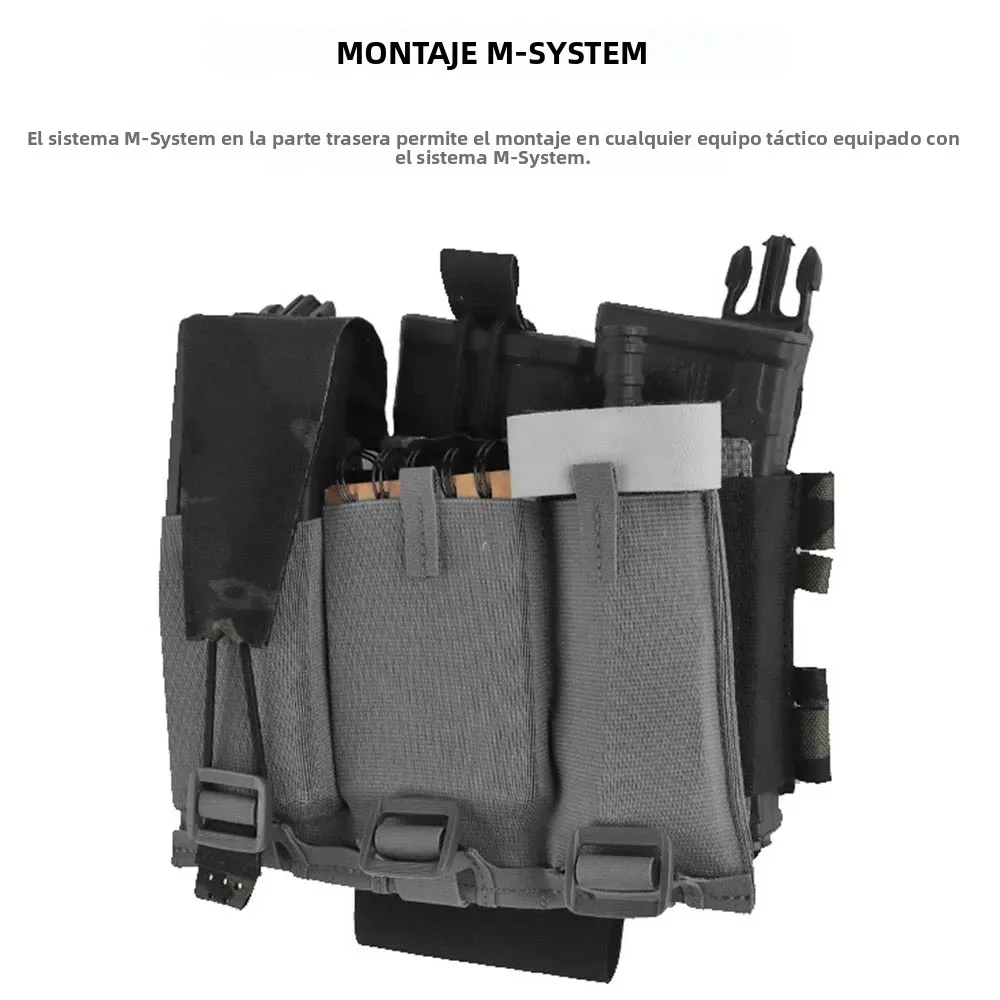 Adaptador MOLLE táctico Triple Mag para chaleco y portaplacas