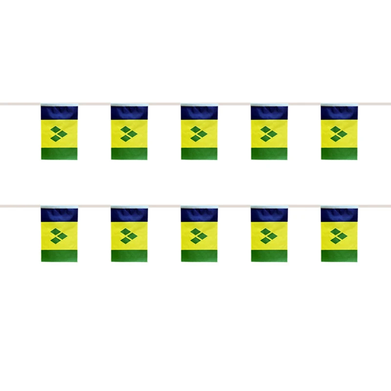 Banderines de San Vicente y las Granadinas en guirnalda