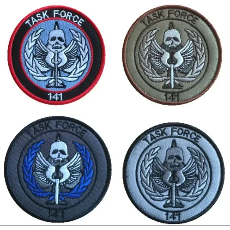 Task Force 141 parche táctico bordado máscara fantasma con gancho - imagen 3