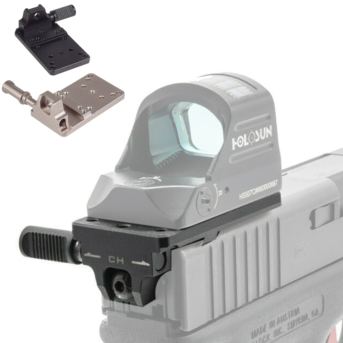 Adaptador punto rojo para Glock – Base táctica universal Picatinny - imagen 2