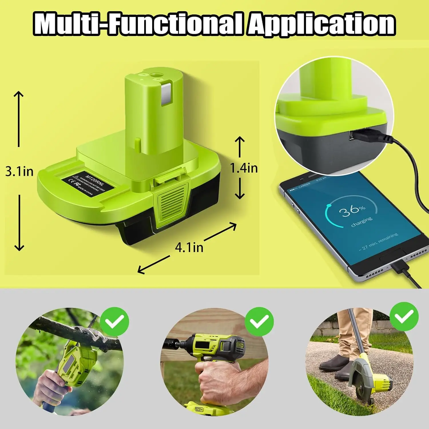 Adaptador de batería Makita a herramientas Ryobi Li-ion compatible - imagen 5