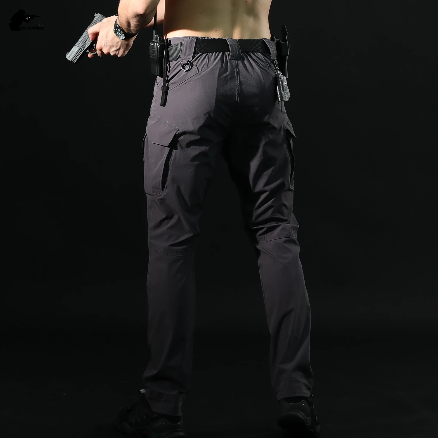 Pantalones tácticos de secado rápido elásticos con bolsillos cargo - imagen 5