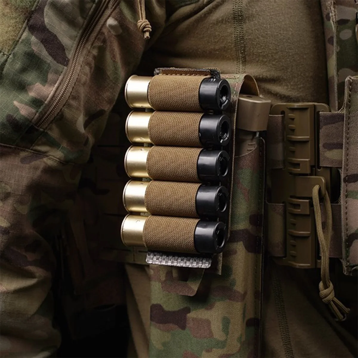 Soporte MOLLE escopeta – Portafusil táctico modular para chaleco - imagen 2