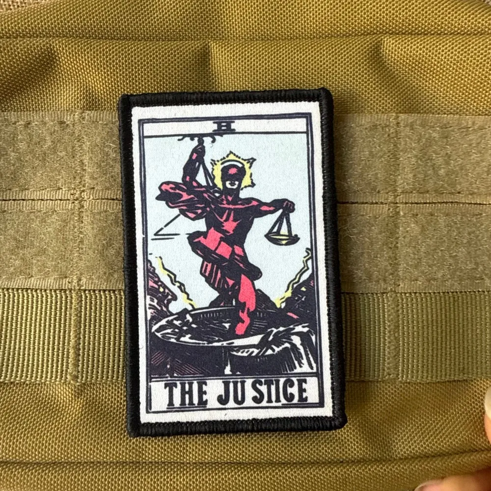Parche táctico Tarot de la Justicia con cierre de gancho y bucle - imagen 4