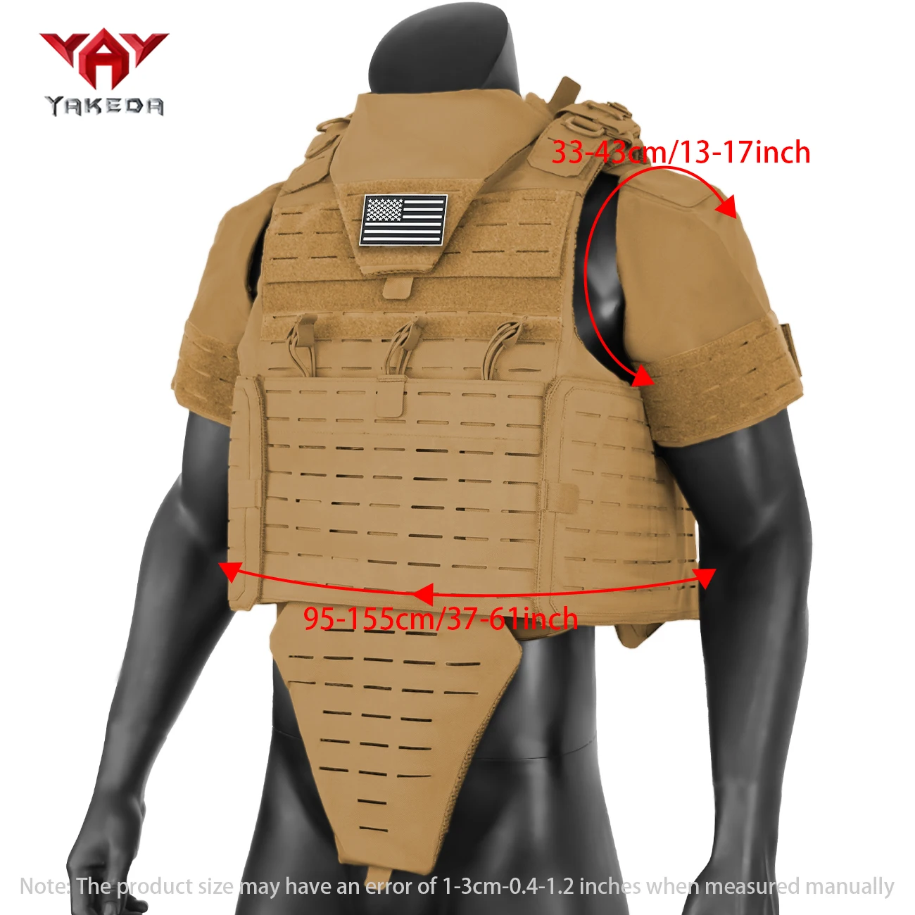 YAKEDA chaleco de caza táctico ligero con protección cuello y hombros - imagen 3