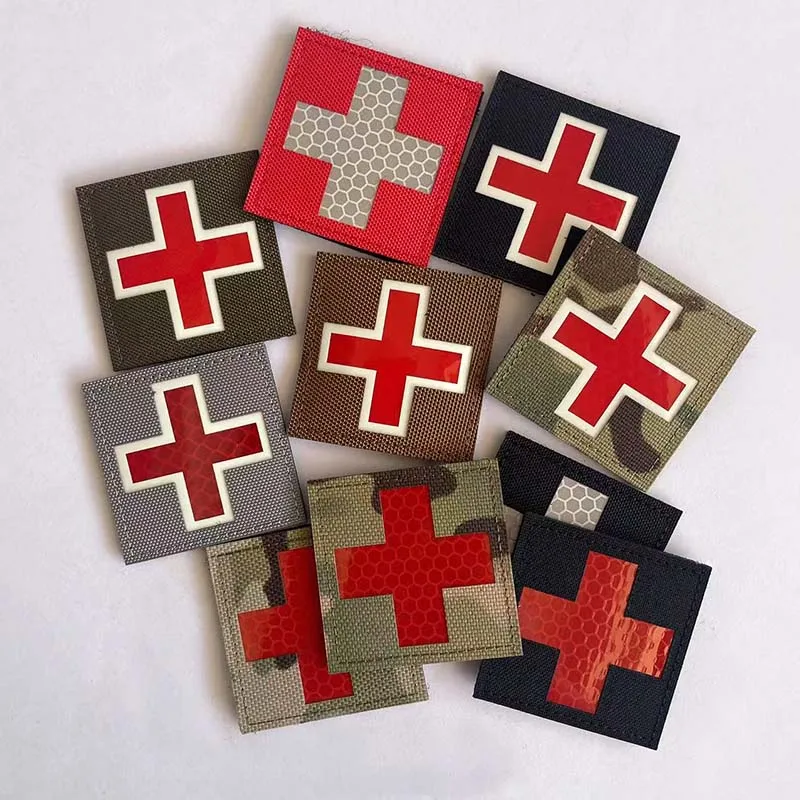 Parche reflectante cruz roja primeros auxilios militar brazalete - imagen 4