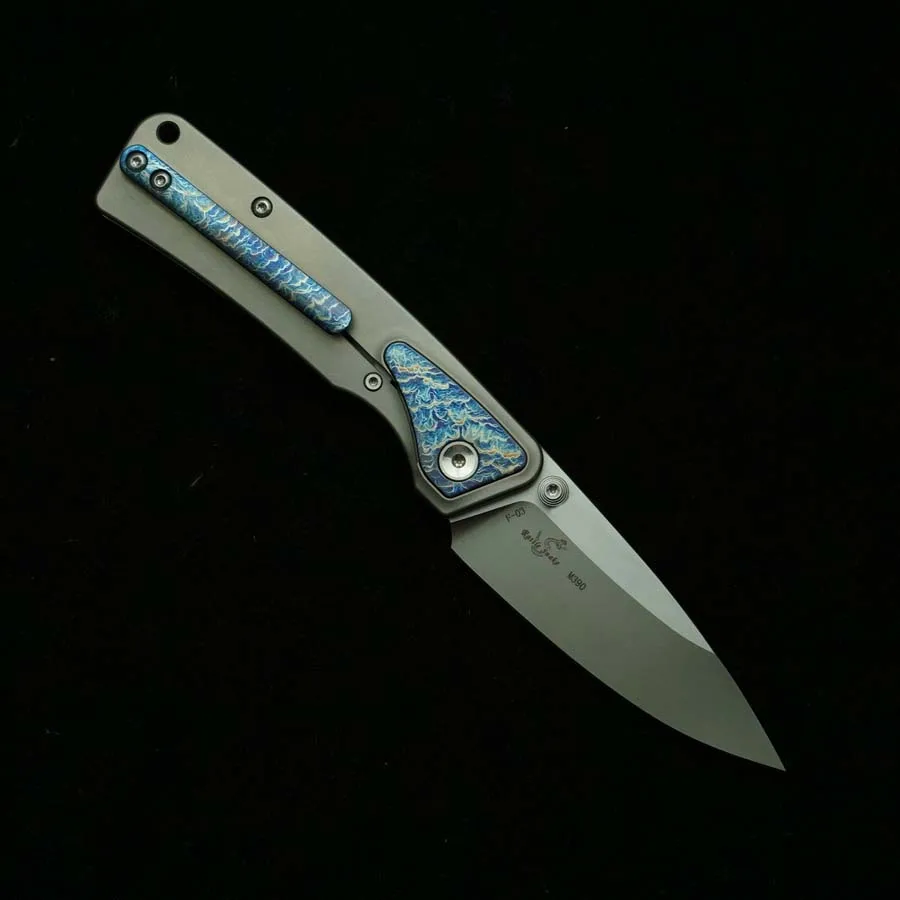 LEMIFSHE Navaja plegable EDC bolsillo Titanio y Acero M390 - imagen 2