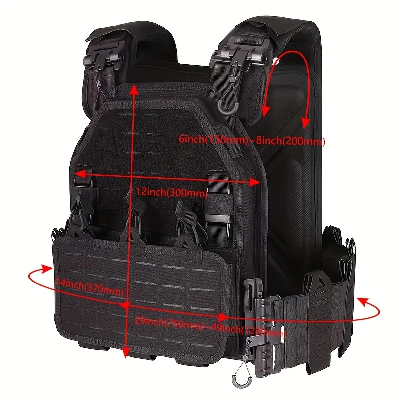 YAKEDA Chaleco Táctico MOLLE Impermeable 1000D – Exterior - imagen 3