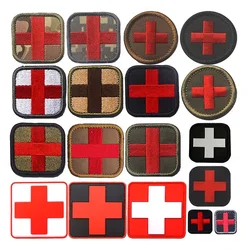 Parche bordado MOLLE cruzada médica con velcro - Brazalete rescate