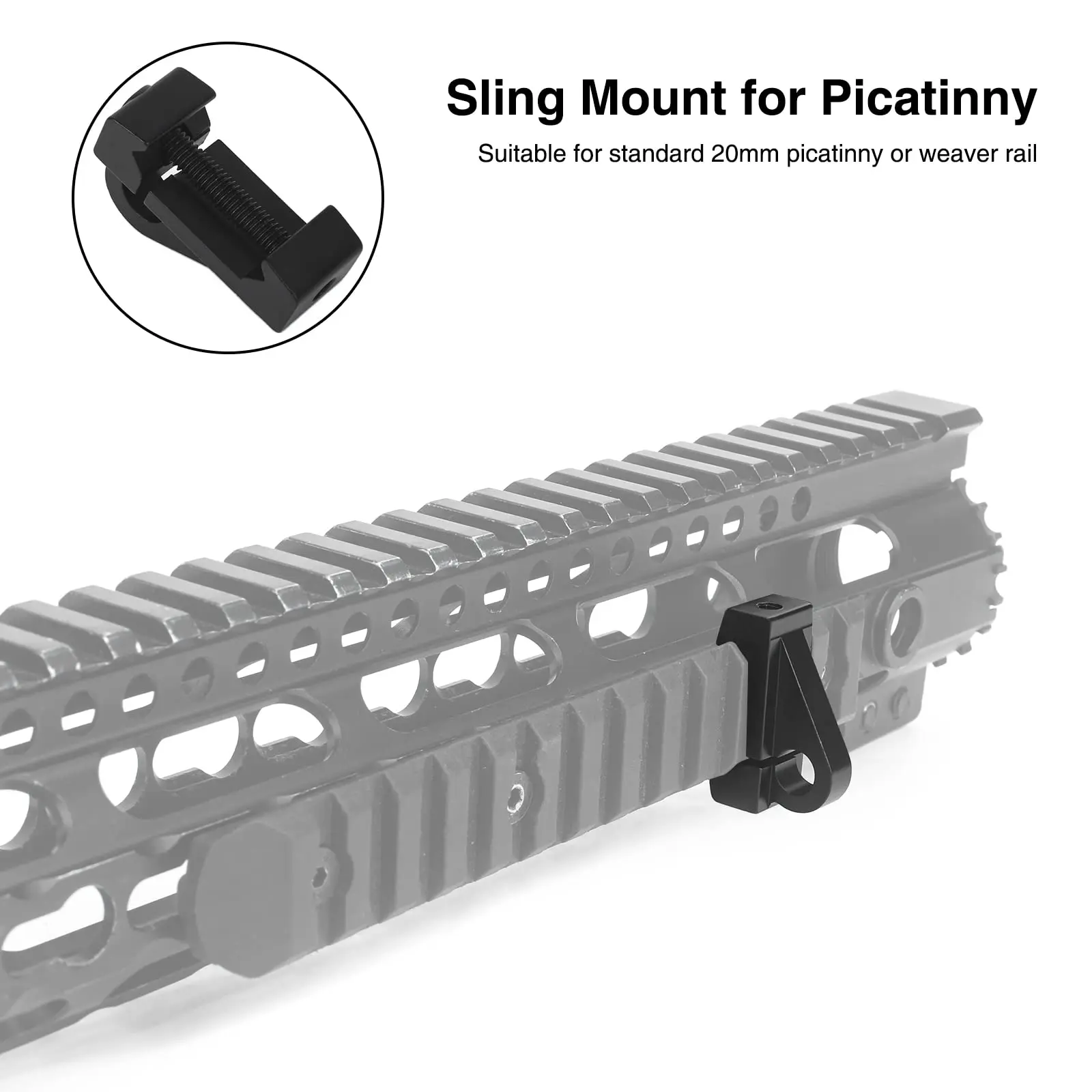 Montura riel para correa táctica con gancho de aluminio - imagen 2