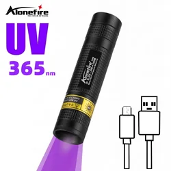 Linterna táctica UV 365nm recargable mini USB