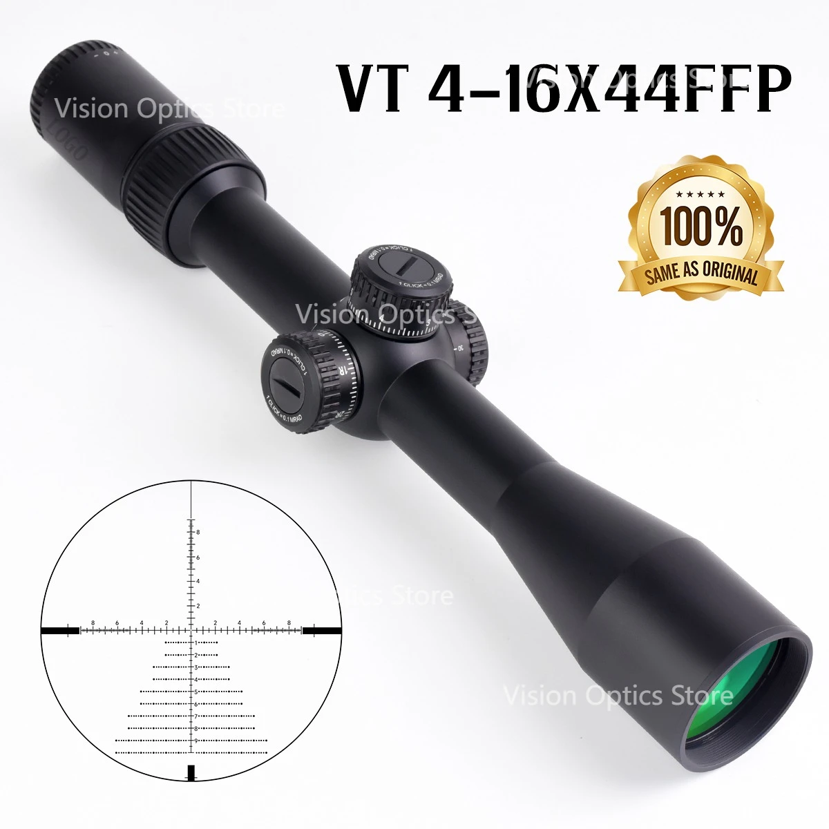 Primer plano visor táctico Optics VT FFP retícula EBR-2C para caza - imagen 2