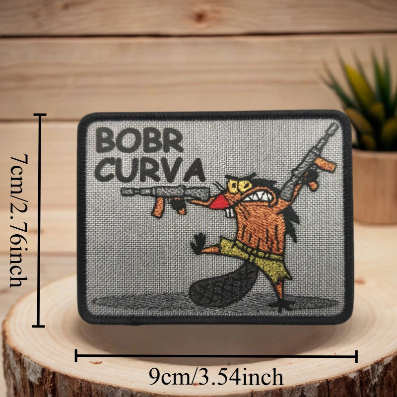 BOBR Curva parche táctico velcro lobo – Para mochilas o chaqueta - imagen 3
