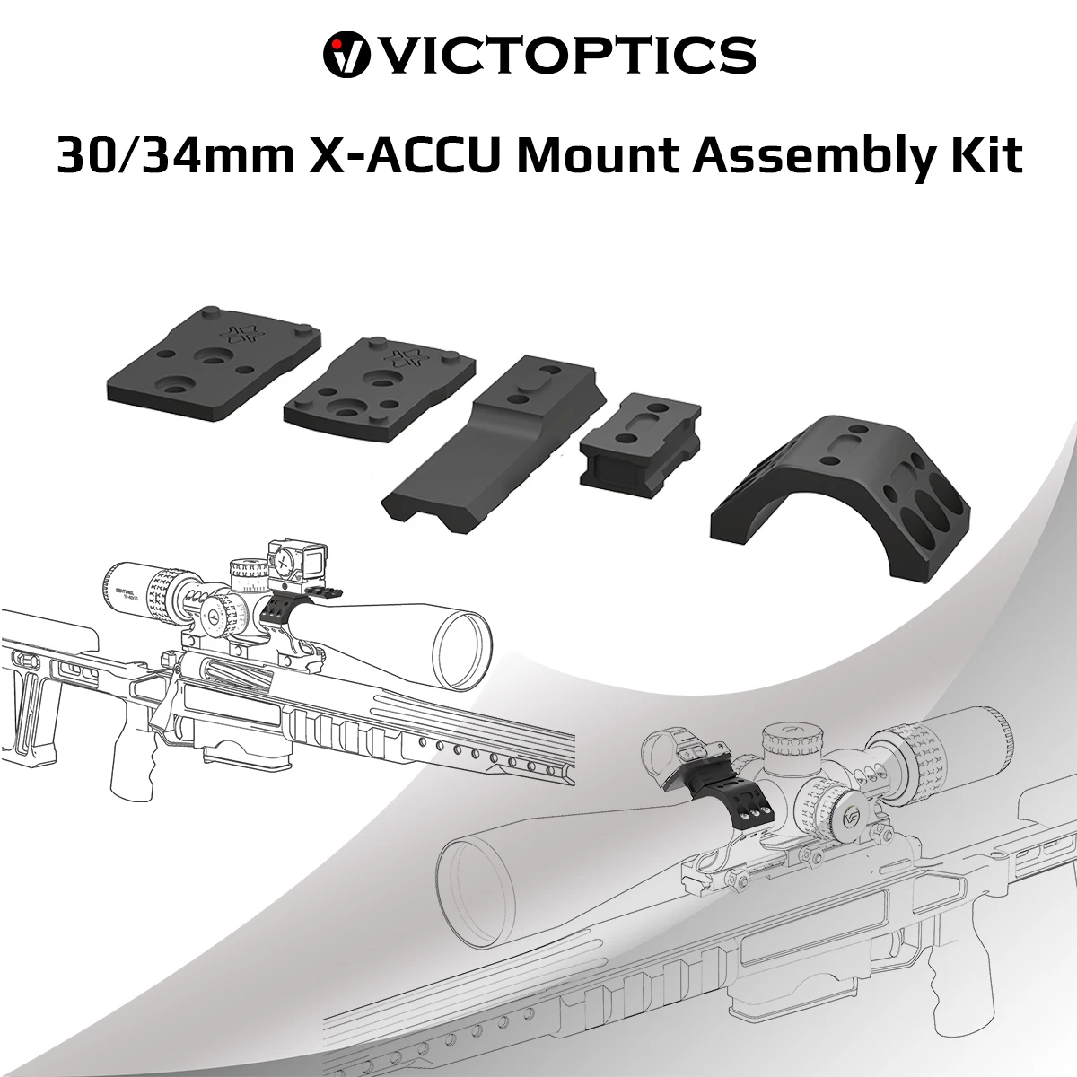 VictOptics Montaje para visor con adaptador red dot RMR/RMS - imagen 3