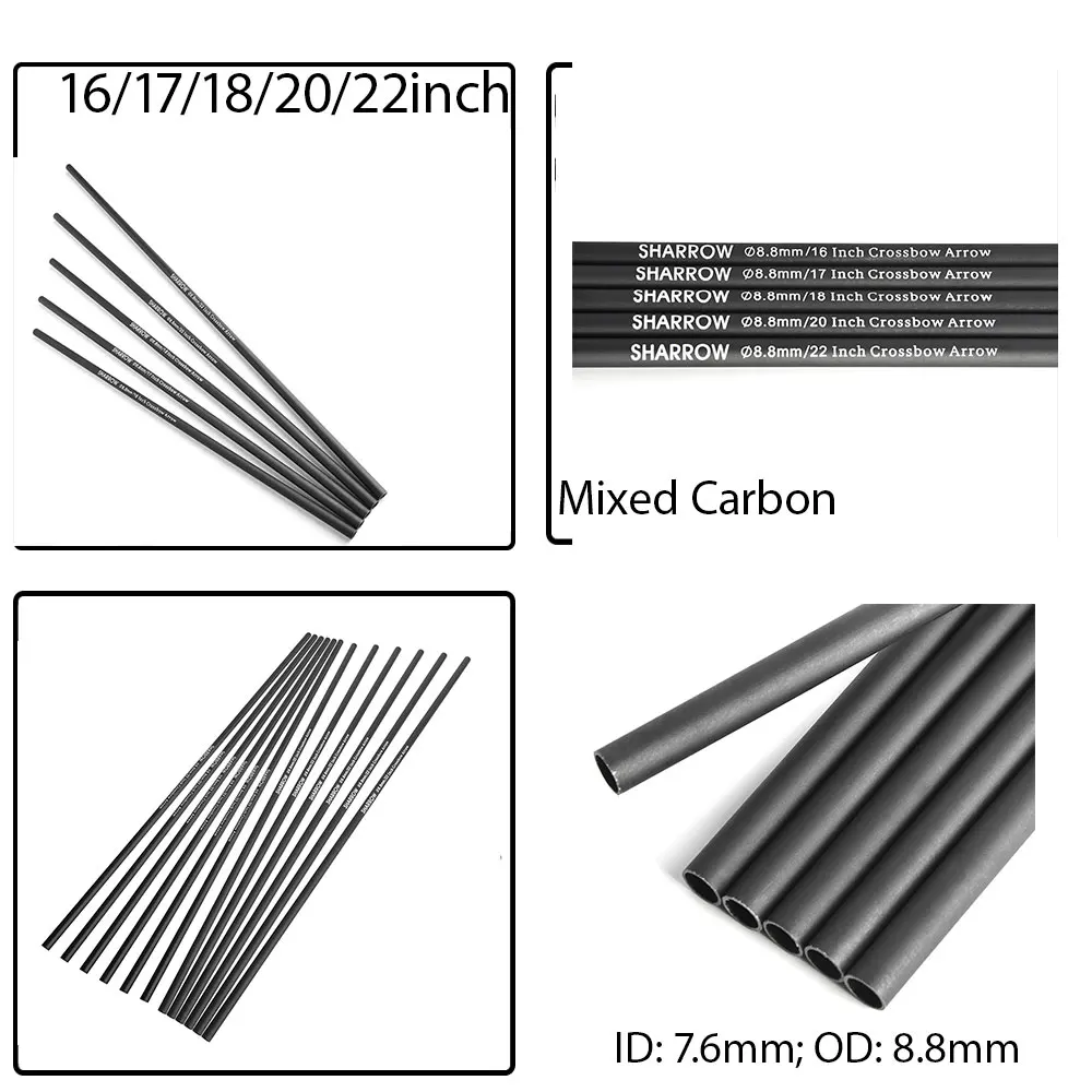 Boltas de ballesta de carbono OD 8,8 mm e ID 7,6 mm para tiro - imagen 3