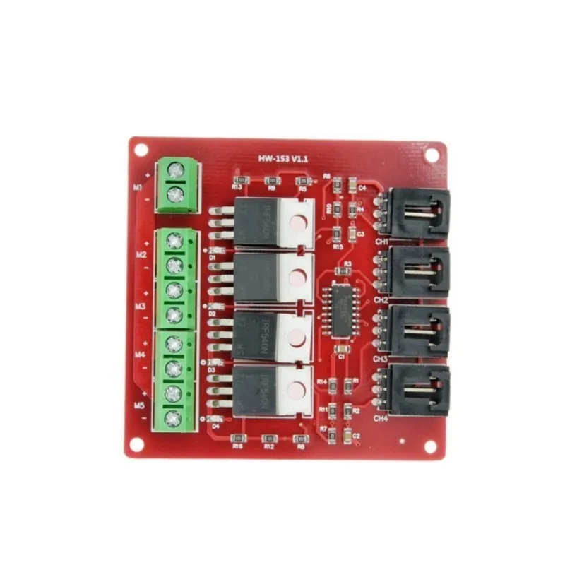 Vista general del módulo MOSFET de 4 canales IRF540N