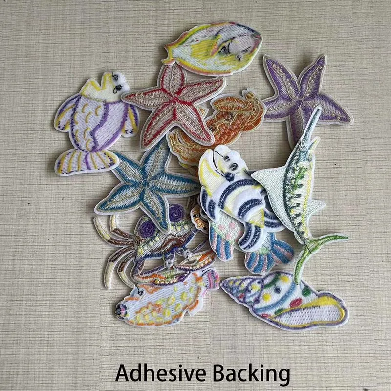 Parches bordados termoadhesivos animales marinos para coser o planchar - imagen 4