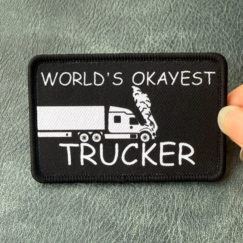 Parche táctico bordado humor mejor camionero del mundo con velcro
