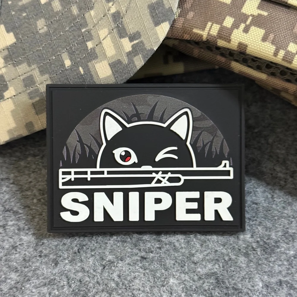Parche SNIPER Gato Negro para uniformes y equipo