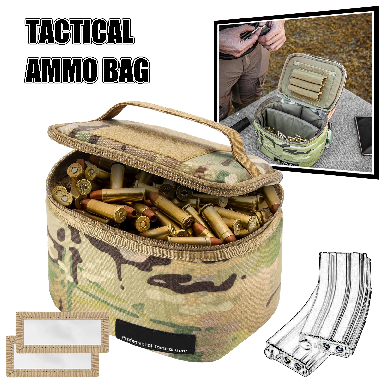 Bolsa táctica para municiones con interior desmontable rifle escopeta - imagen 2