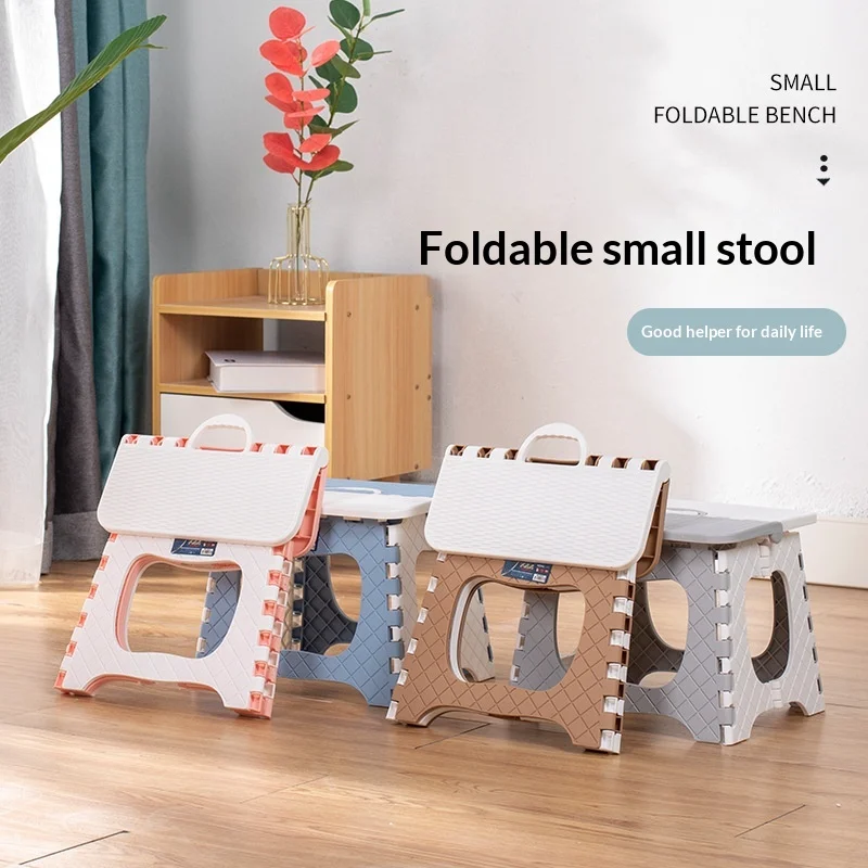 Taburete plegable portátil con asa de plástico para camping - imagen 2