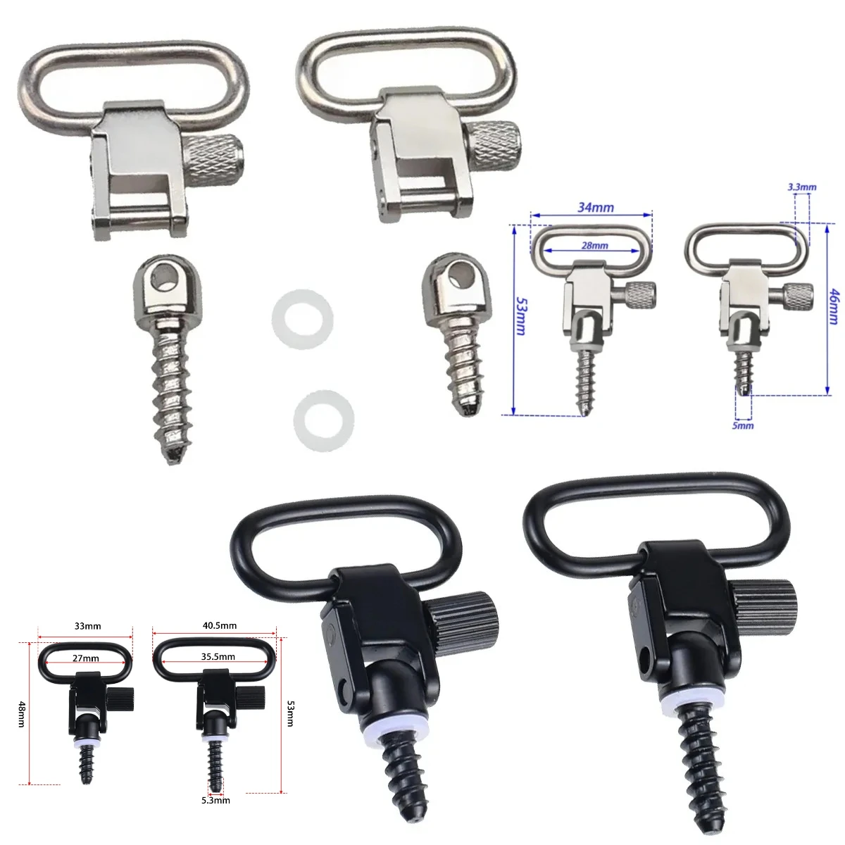 Anillo QD desmontable acero inoxidable rosca 1-1.35" – Liberación rápida - imagen 3
